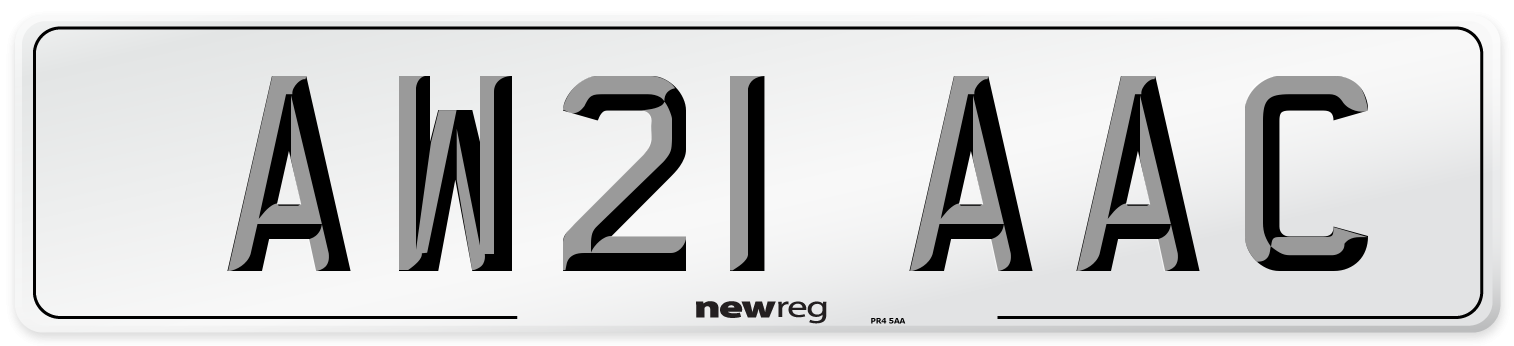 AW21 AAC Number Plate from New Reg